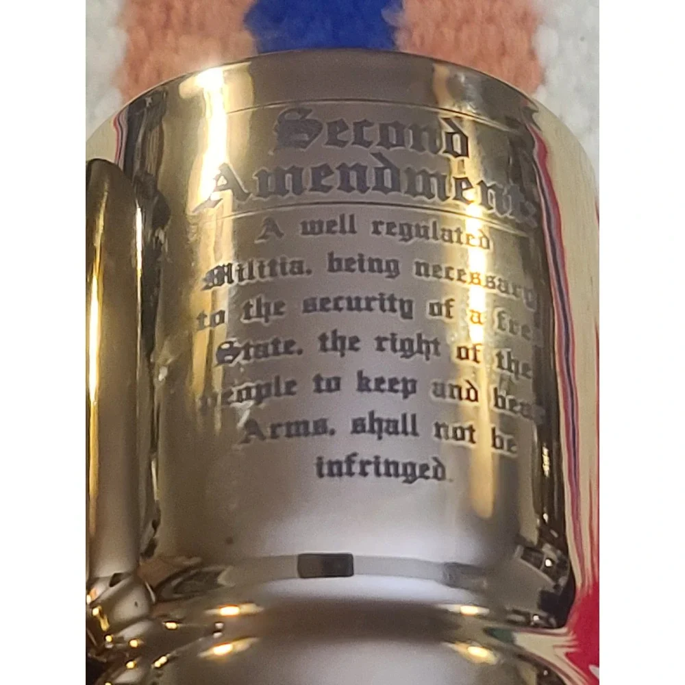 Old Southern Brass 2nd Amendment 50 Caliber Shot Glass Set of 2 Bullet Casing
